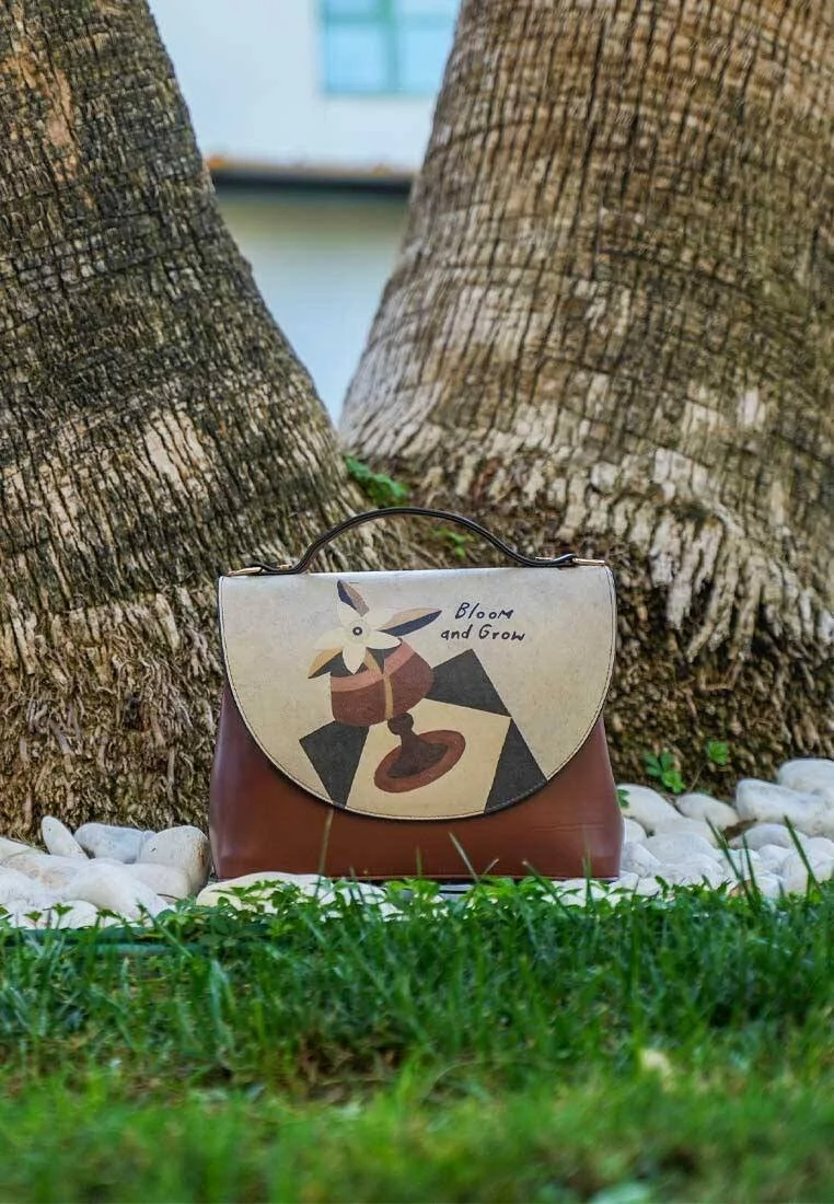 Women Vegan Leather Brown Purse - Bloom and Grow Design