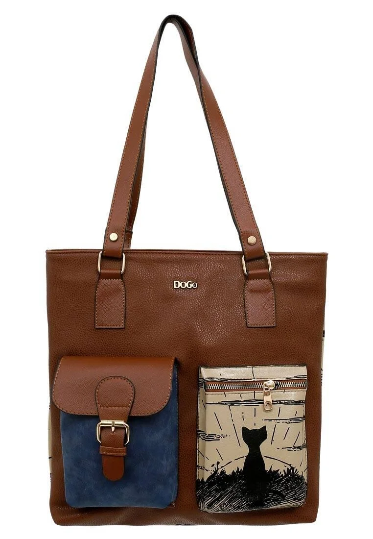 Women Vegan Leather Brown Shoulder Bag - Never Miss a Sunset Design