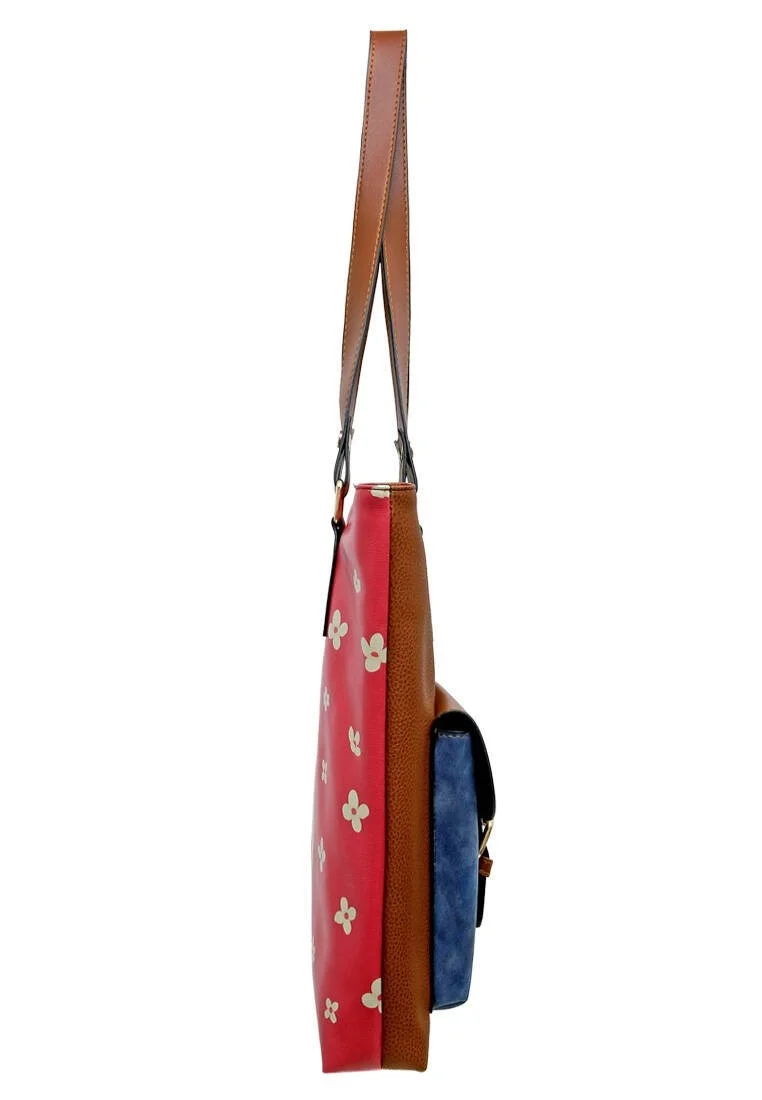 Women Vegan Leather Brown Shoulder Bag - Cat of Grace Design