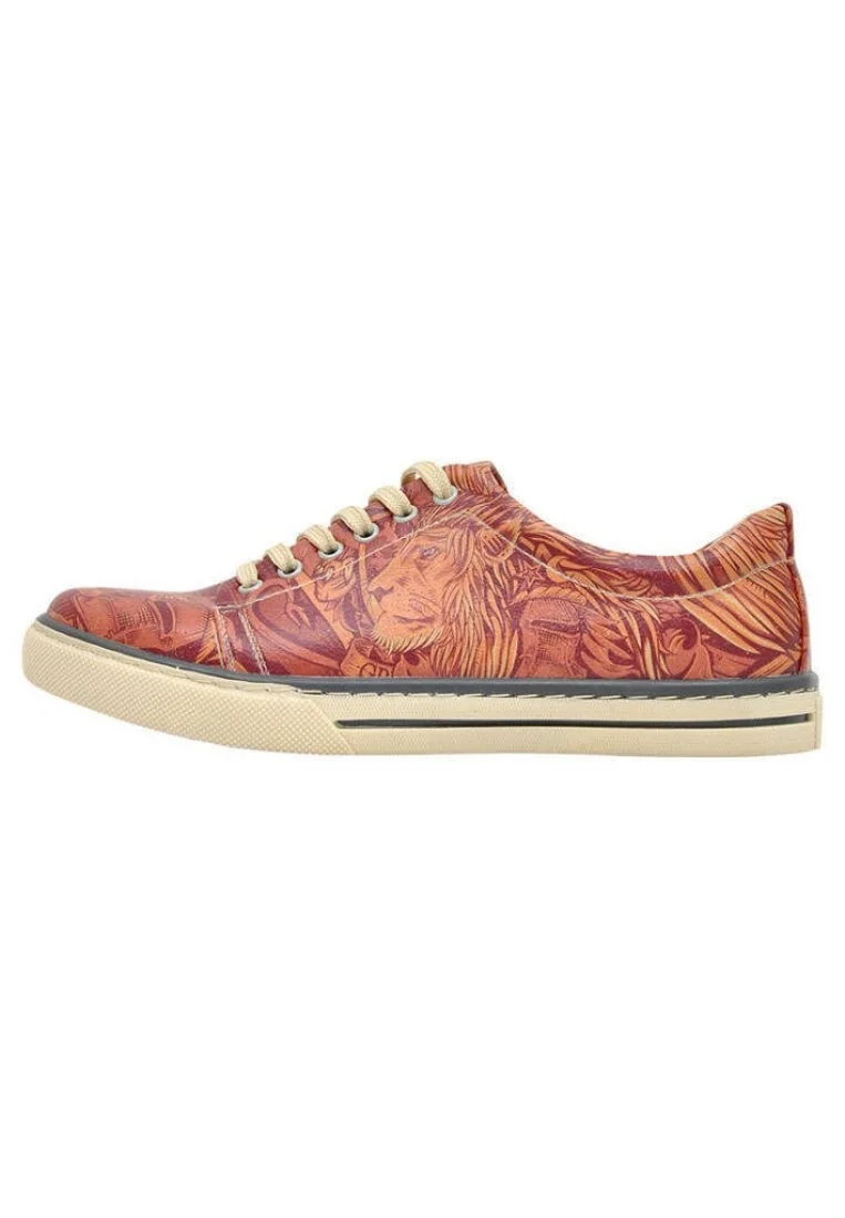 Women Vegan Leather Burgundy Sneakers - Warner Bros Gryffindor Courage Harry Potter Design