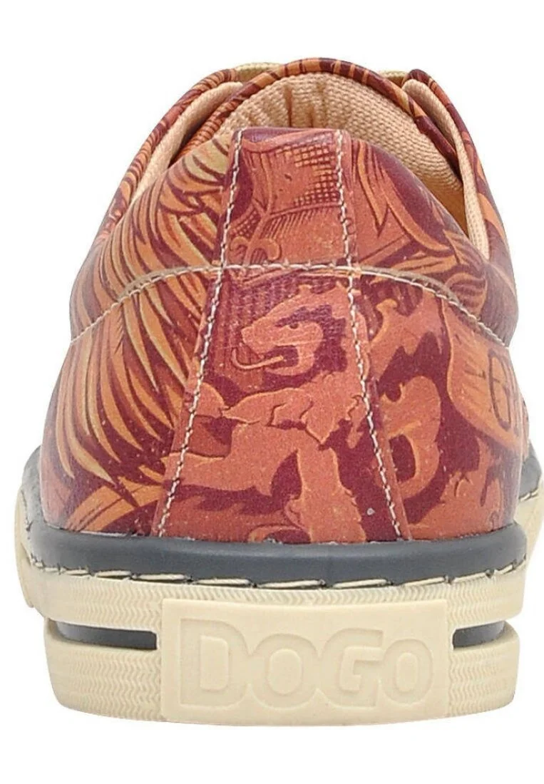 Women Vegan Leather Burgundy Sneakers - Warner Bros Gryffindor Courage Harry Potter Design