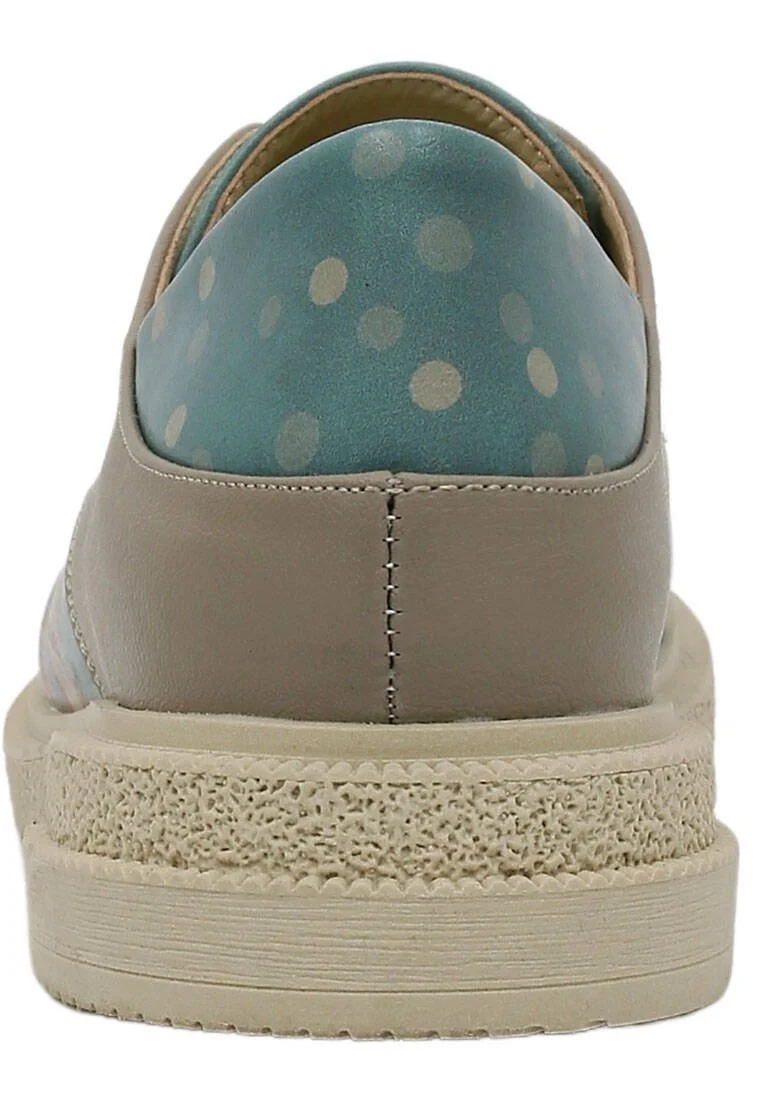Women Vegan Leather Multicolor Casual Shoes - Blue Ground Design