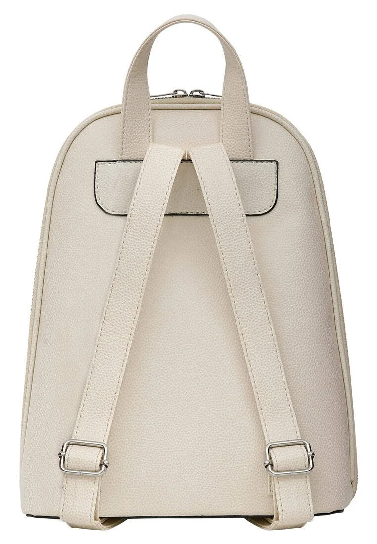 Women Vegan Leather Cream Backpack - Go Back to Being Yourself Design