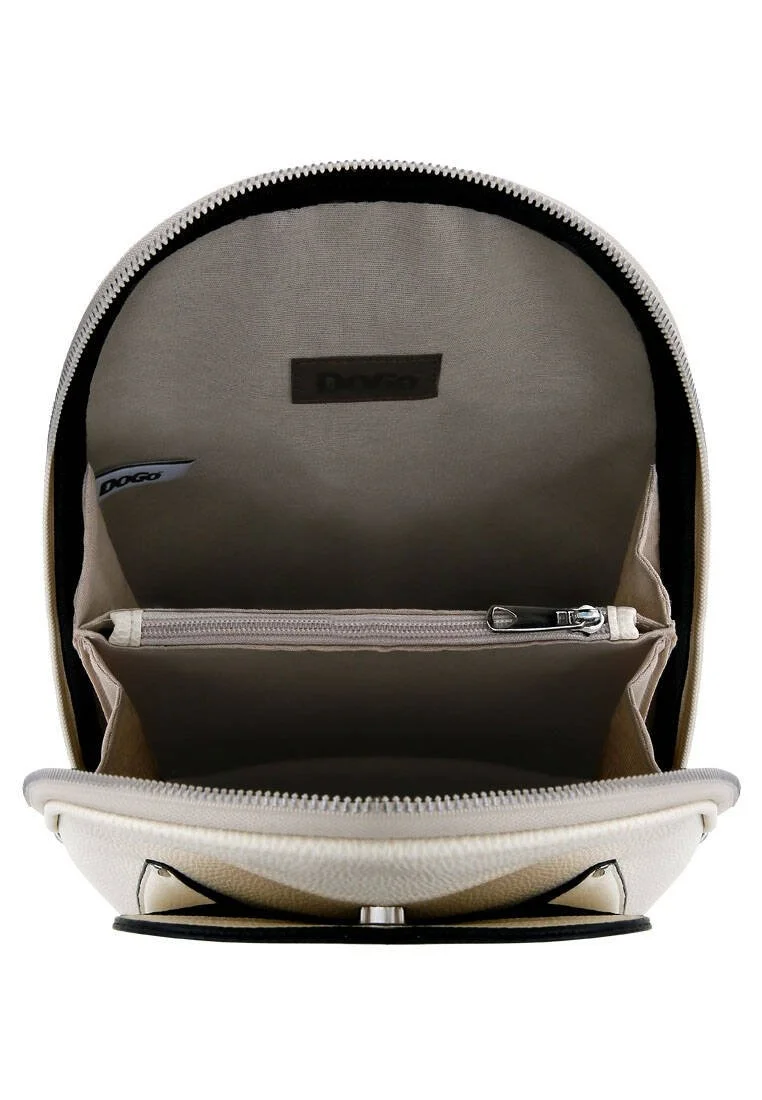 Women Vegan Leather Cream Backpack - Go Back to Being Yourself Design