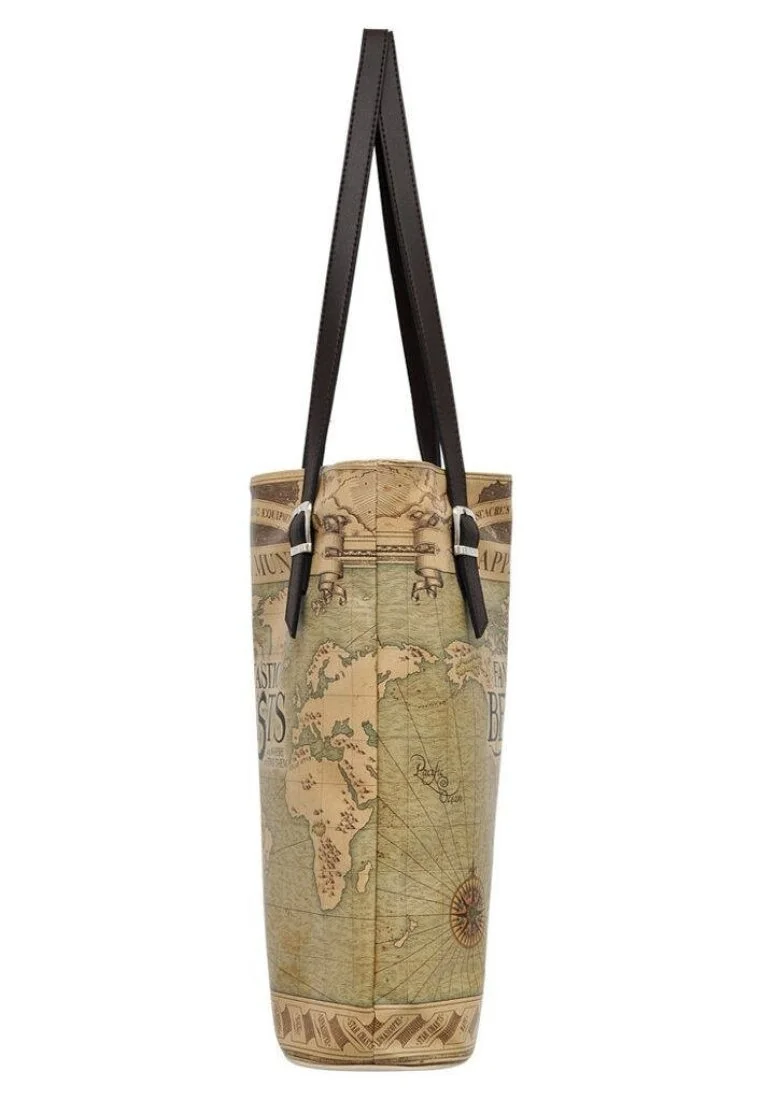 Women Vegan Leather Cream Shoulder Bag - Warner Bros Mappa Mundi Fantastic Beasts Design