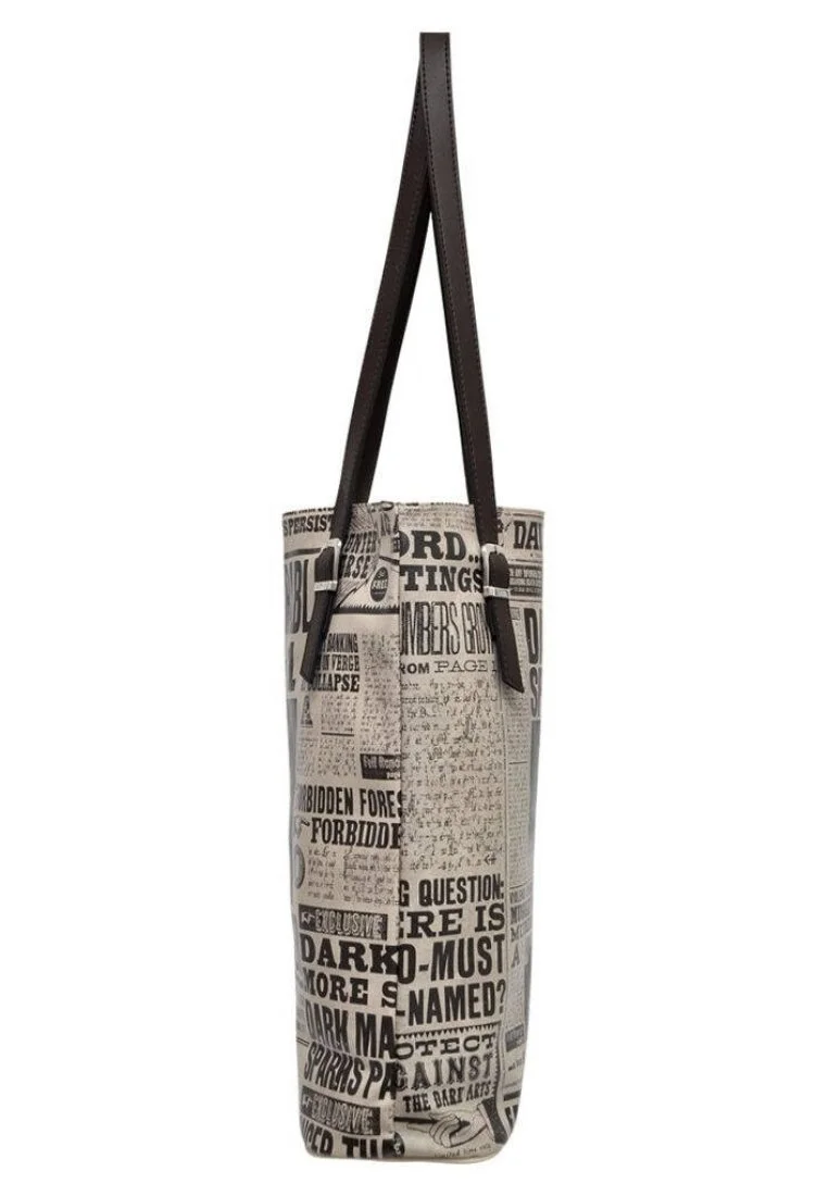 Women Vegan Leather Cream Shoulder Bag - Warner Bros Daily Prophet Harry Potter Design