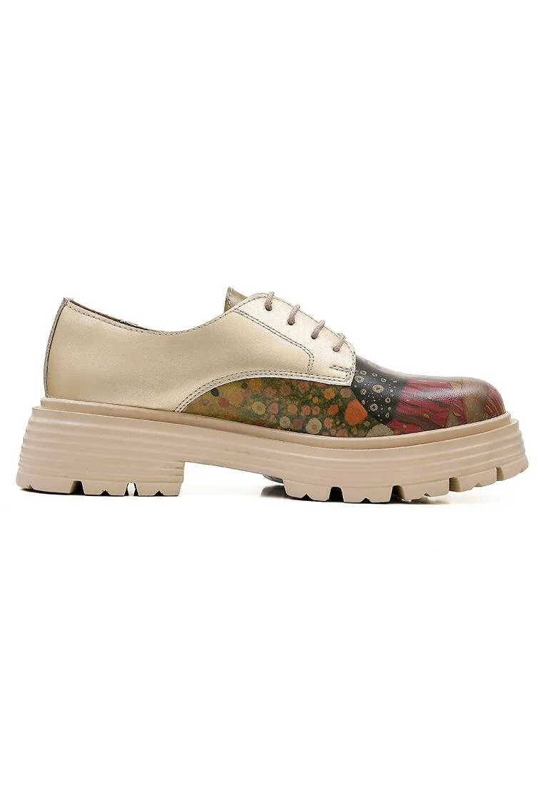 Women Vegan Leather Cream Sneakers - Shine Design