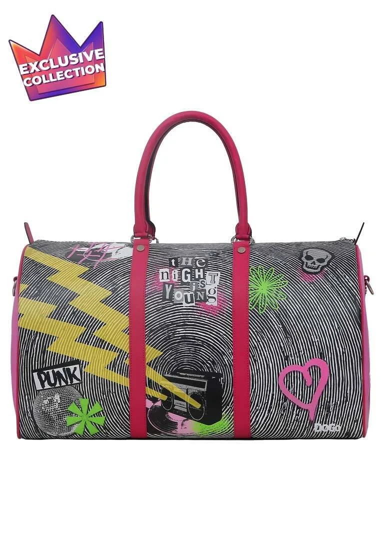 Dogo - Women Vegan Leather Multicolor Duffle Bag - Night Is Young Design