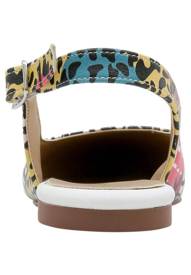 Women Vegan Leather Multicolor Flat Shoes - Eternal Swirl Design