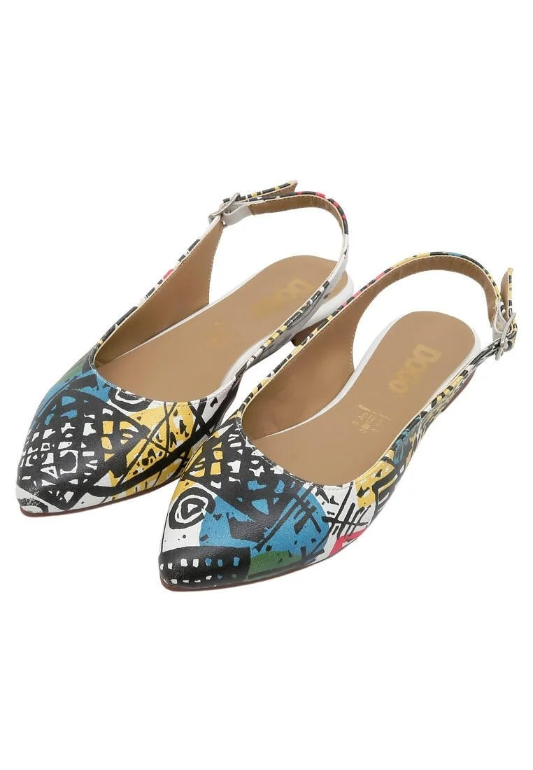 Women Vegan Leather Multicolor Flat Shoes - Eternal Swirl Design