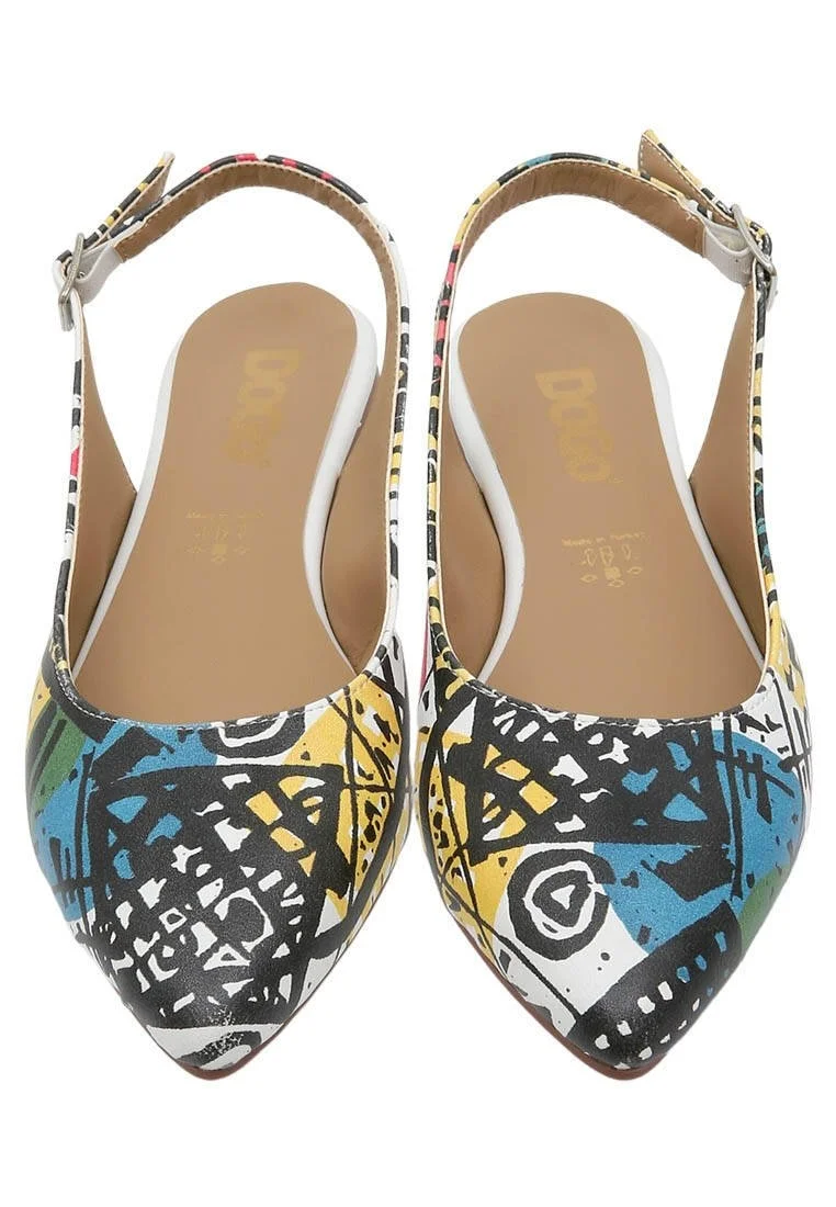 Women Vegan Leather Multicolor Flat Shoes - Eternal Swirl Design