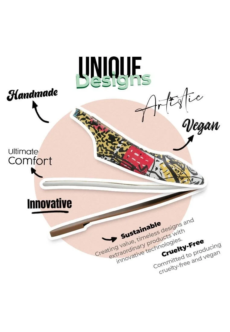 Women Vegan Leather Multicolor Flat Shoes - Eternal Swirl Design