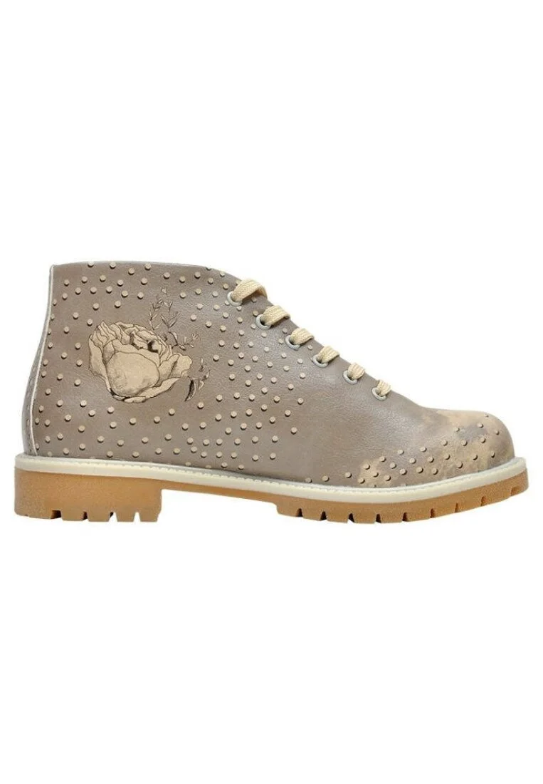 Women Vegan Leather Gray Ankle Boots - Look Gorgeous Design