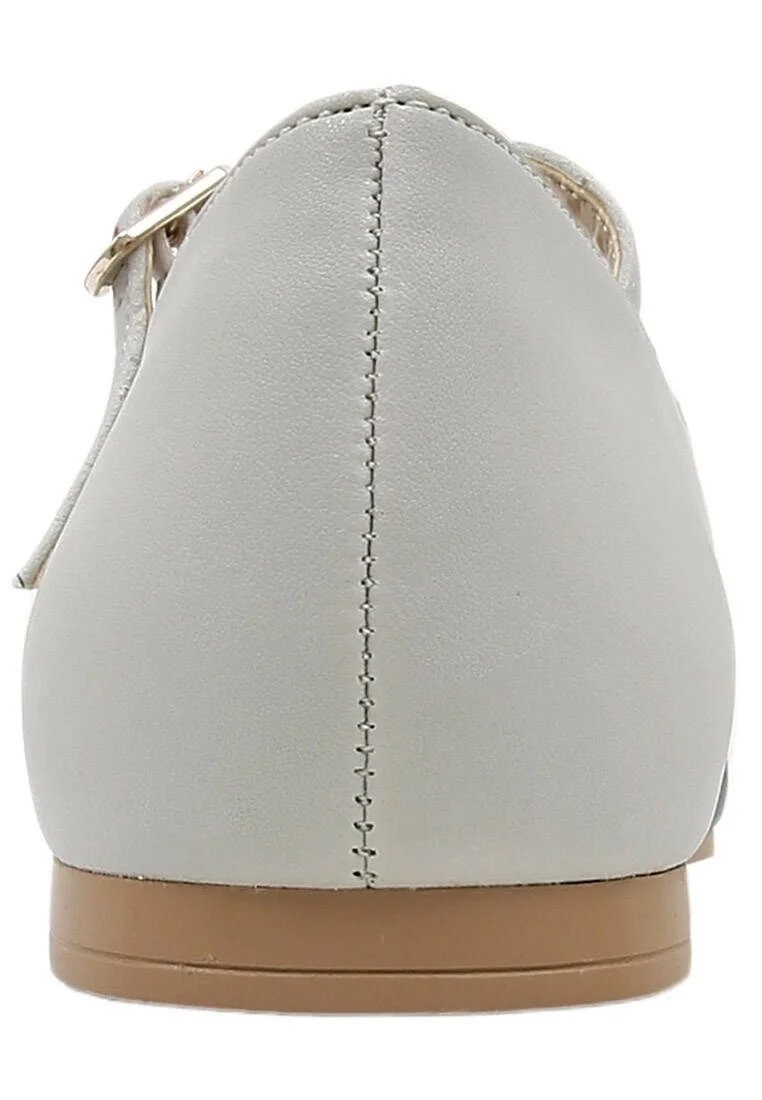 Women Vegan Leather Gray Ballerinas - The Many Faces of a Cat Design