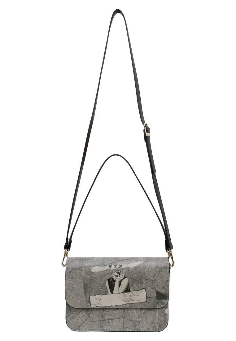 Women Vegan Leather Gray Purse - Go Back to Being Yourself Design
