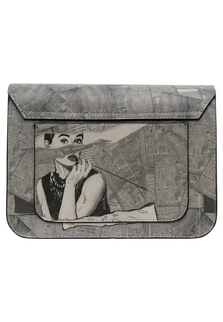 Women Vegan Leather Gray Purse - Go Back to Being Yourself Design