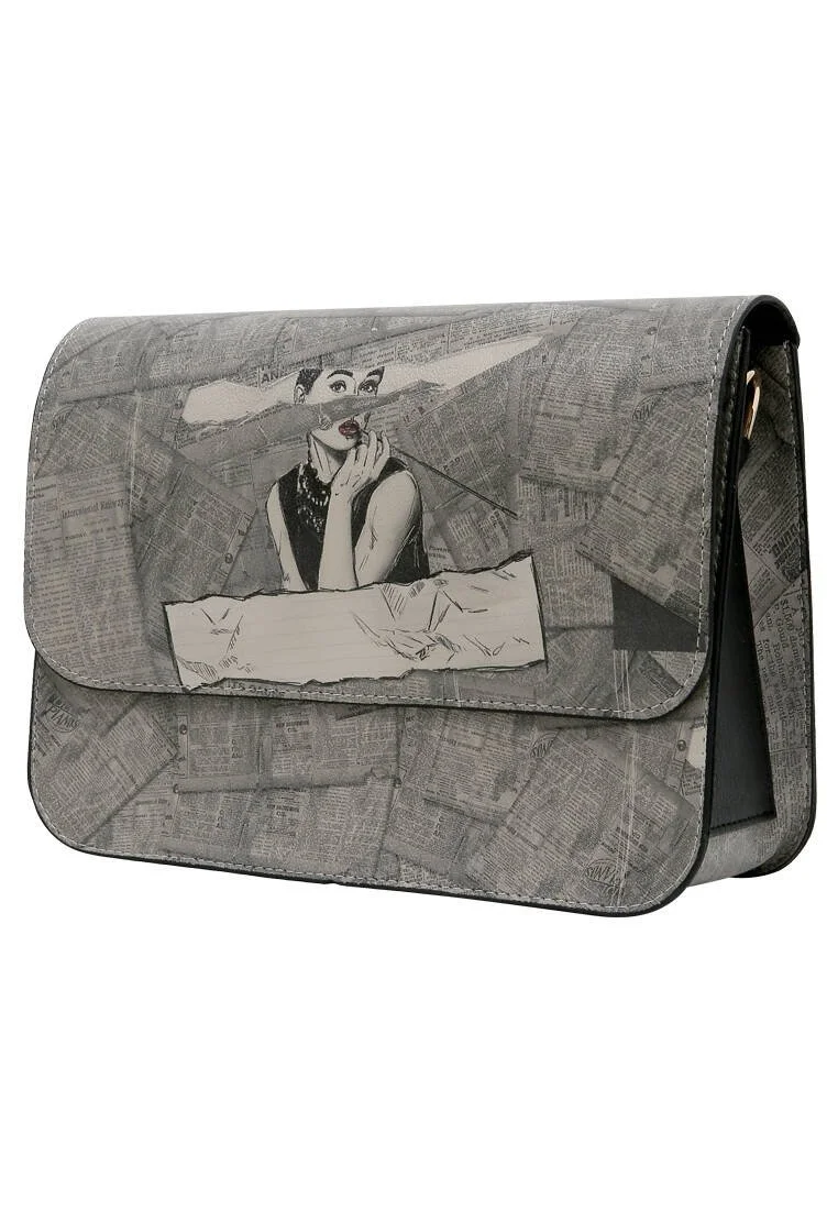 Women Vegan Leather Gray Purse - Go Back to Being Yourself Design