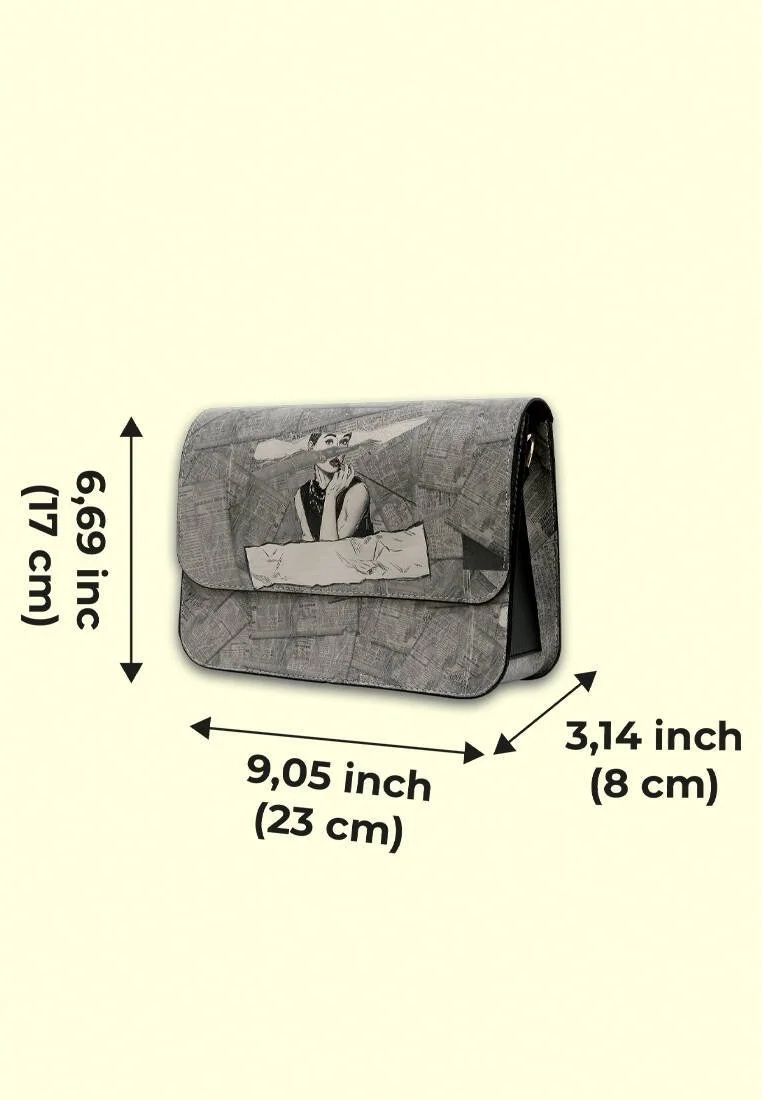 Women Vegan Leather Gray Purse - Go Back to Being Yourself Design