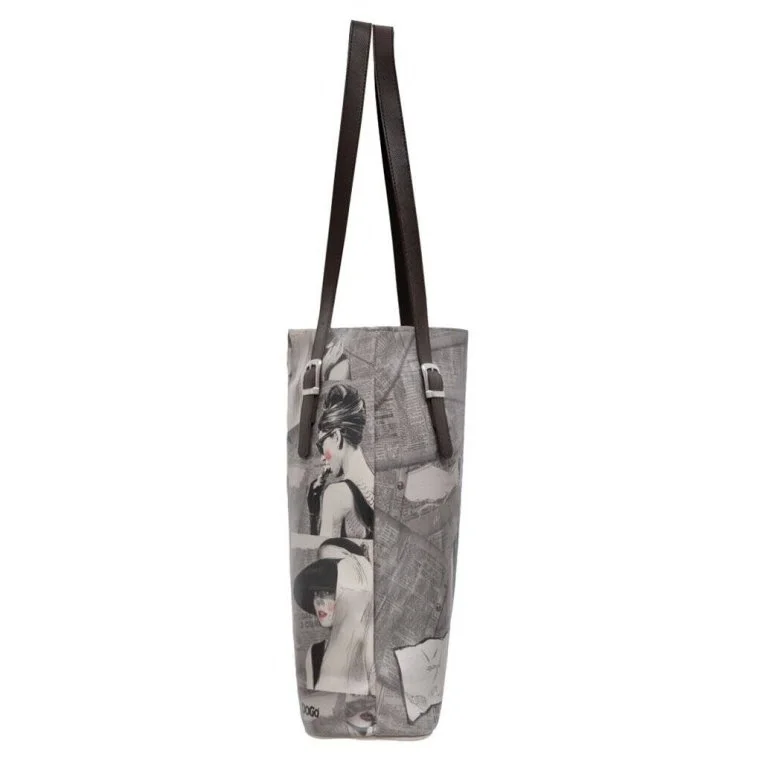 Women Vegan Leather Gray Shoulder Bag - Go Back to Being Yourself Design