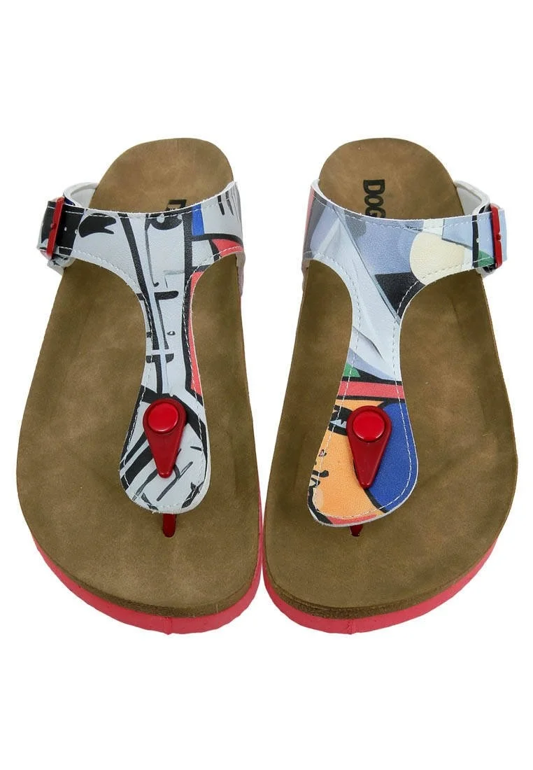 Women Vegan Leather Gray Slippers - Cubic Faces Design