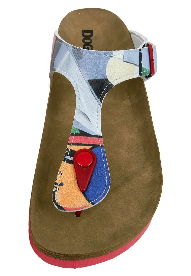 Women Vegan Leather Gray Slippers - Cubic Faces Design