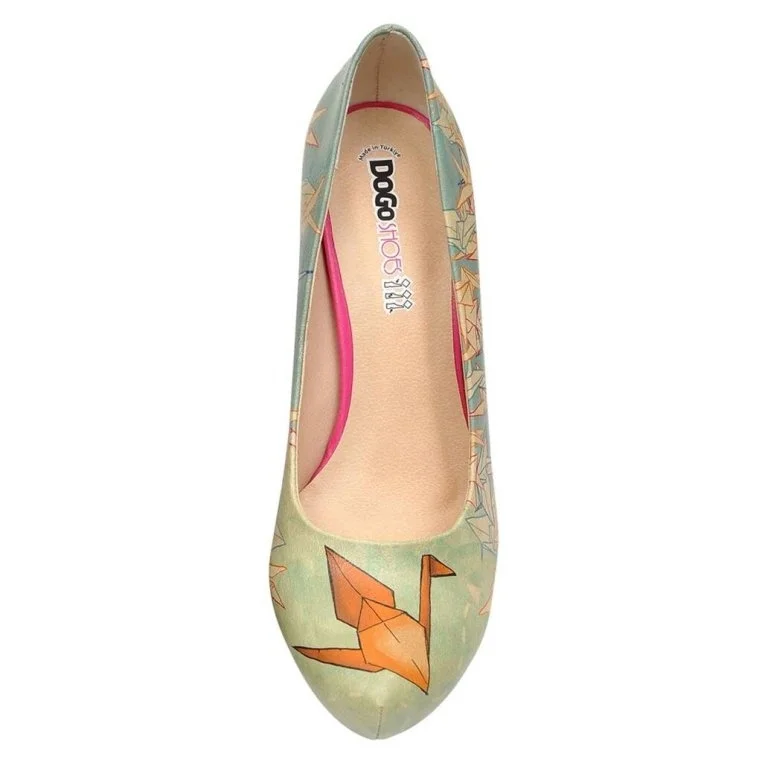 Women Vegan Leather Green High Heels - Your Dreams Design