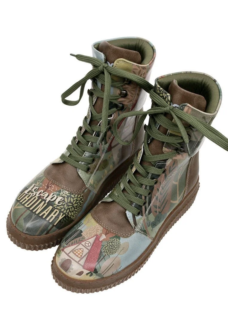 Women Vegan Leather Green Long Boots - Escape the Ordinary Design