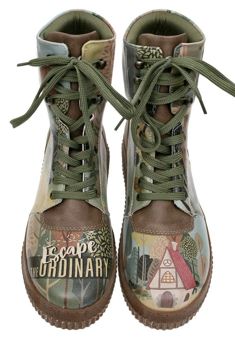 Women Vegan Leather Green Long Boots - Escape the Ordinary Design
