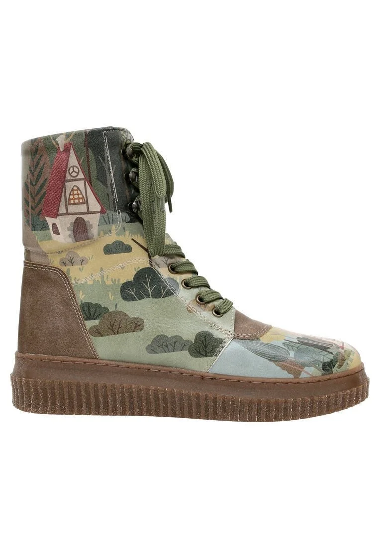 Women Vegan Leather Green Long Boots - Escape the Ordinary Design