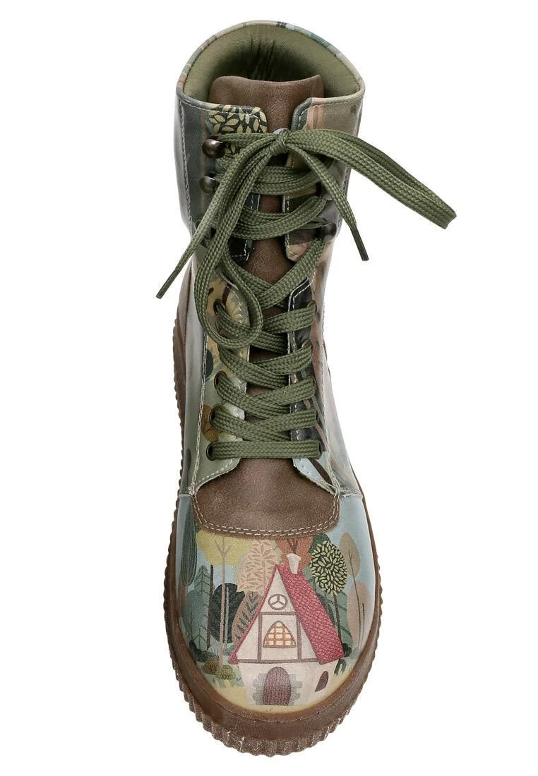 Women Vegan Leather Green Long Boots - Escape the Ordinary Design