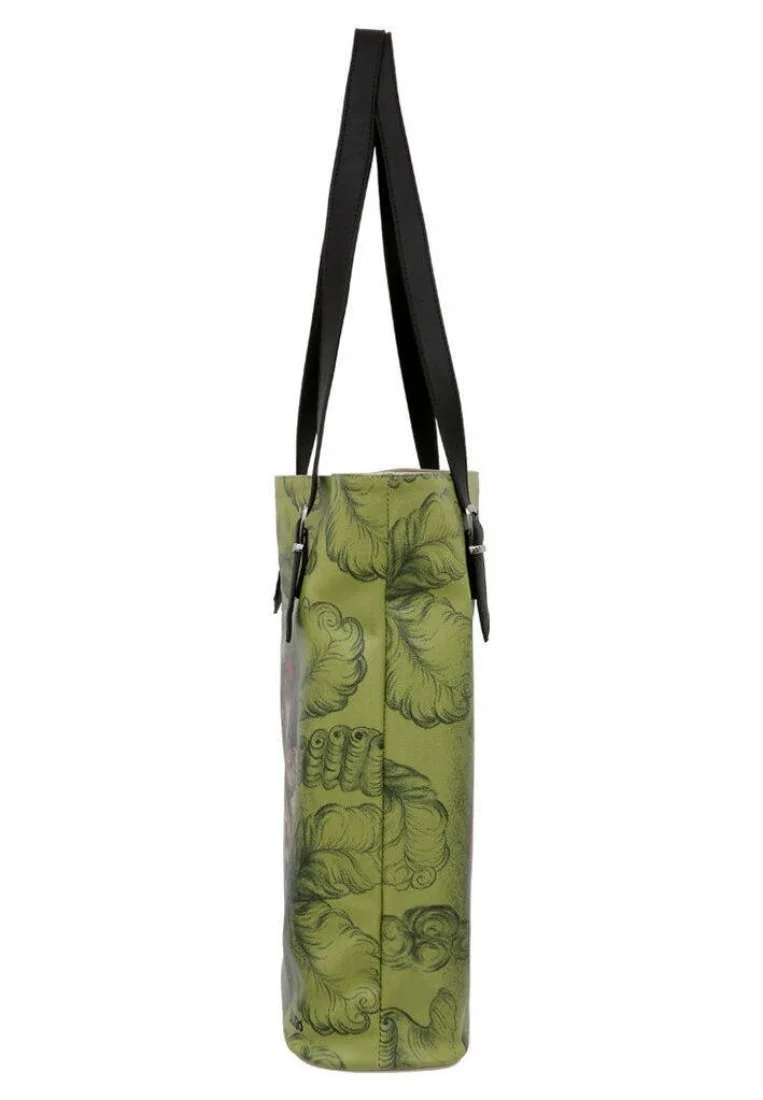 Women Vegan Leather Green Shoulder Bag - Royal Dogs Design