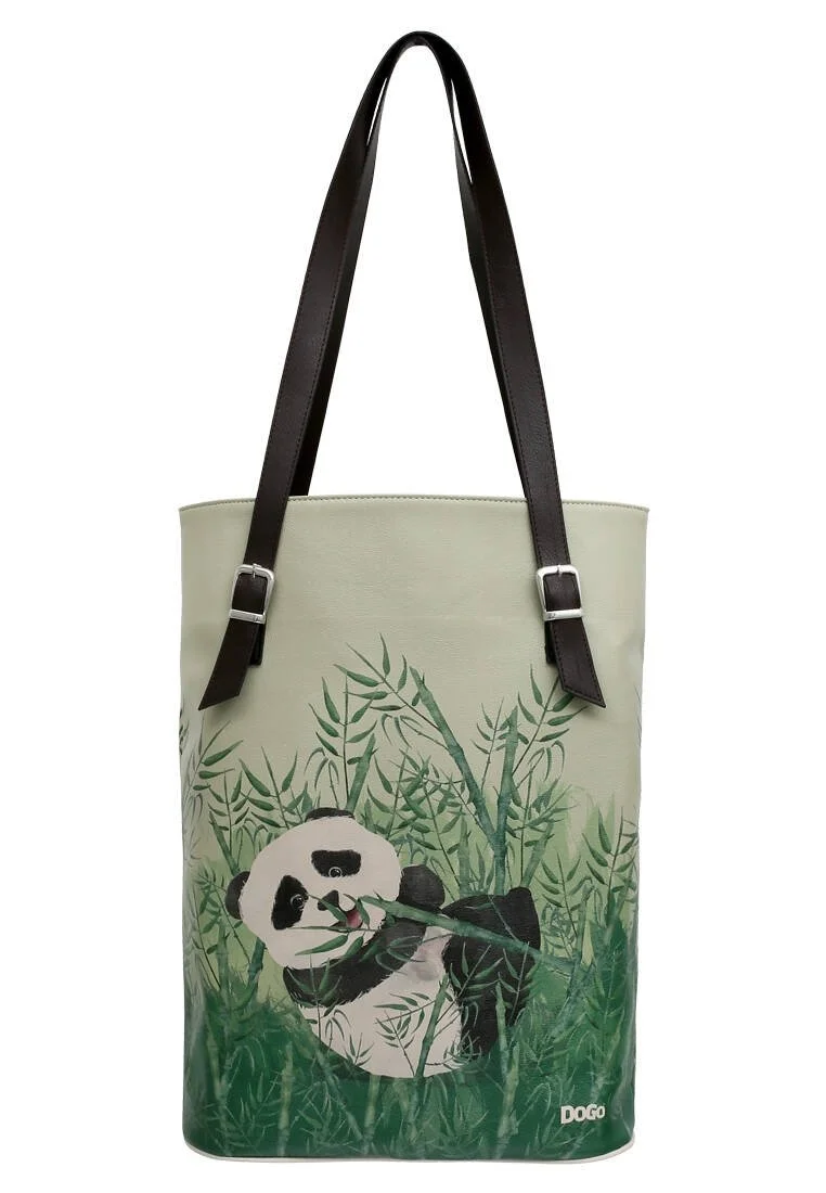 Women Vegan Leather Green Shoulder Bag - Bamboo Lover Design