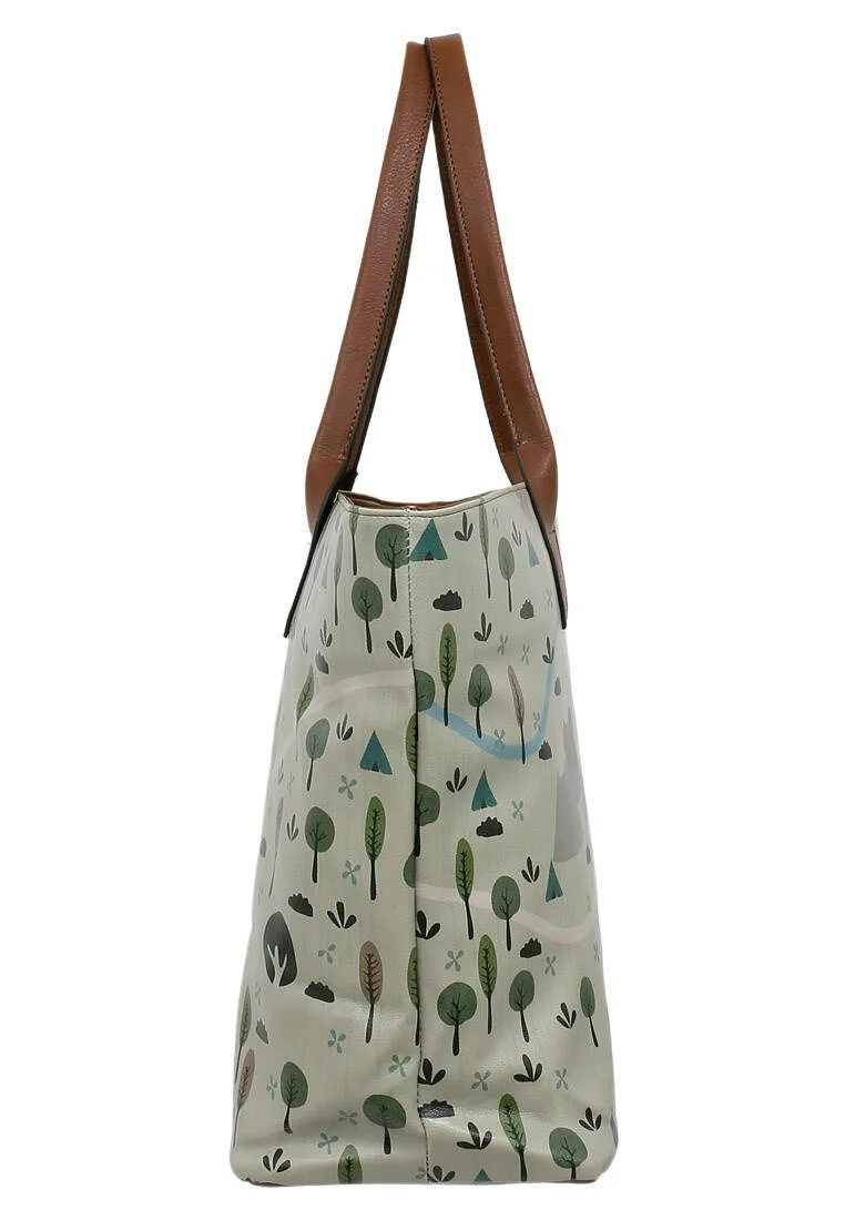 Women Vegan Leather Green Shoulder Bag - This is Our Happy Place Design