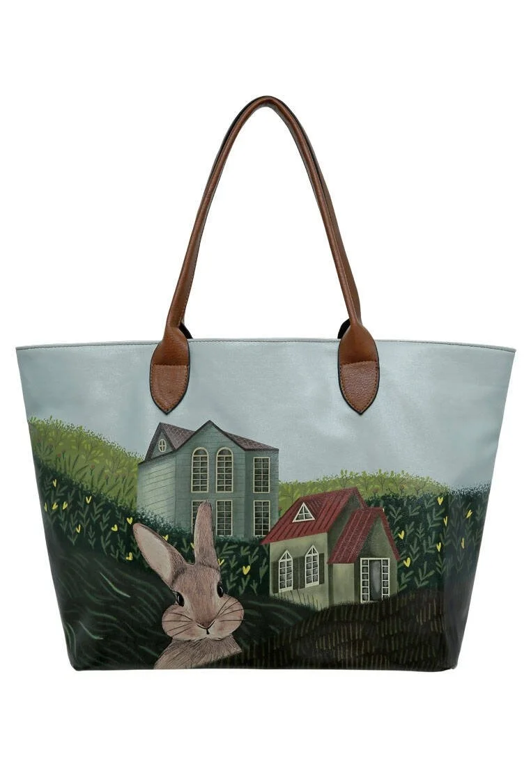 Women Vegan Leather Green Shoulder Bag - Going on an Adventure Design