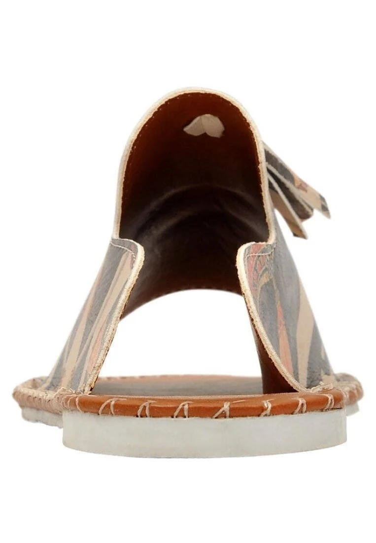 Women Vegan Leather Green Slippers - Elephant Design
