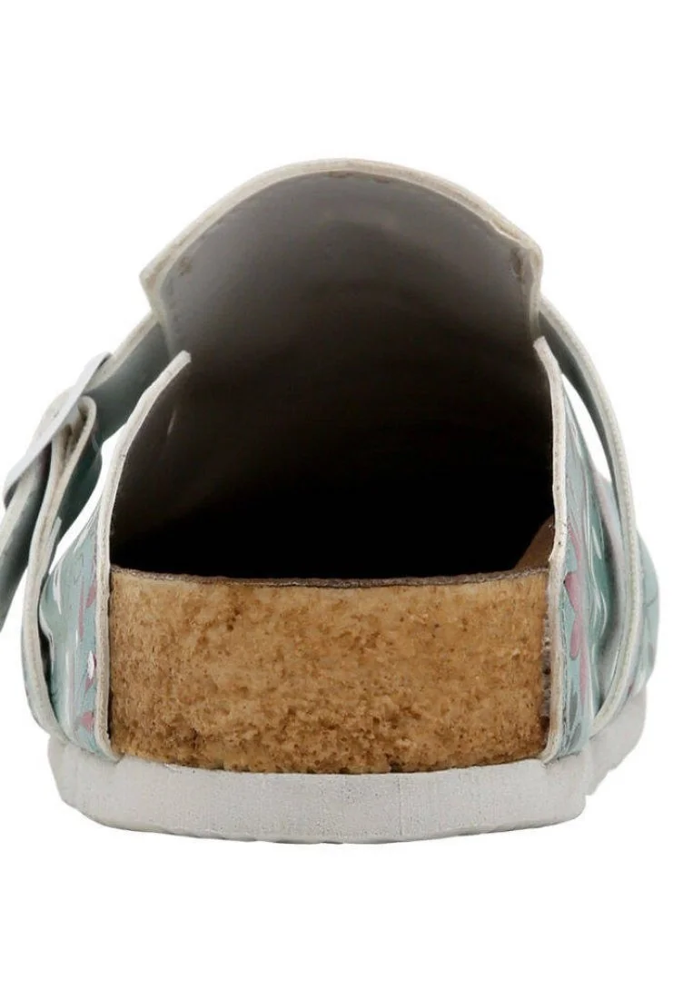 Women Vegan Leather Green Slippers - Spirit Animal Design