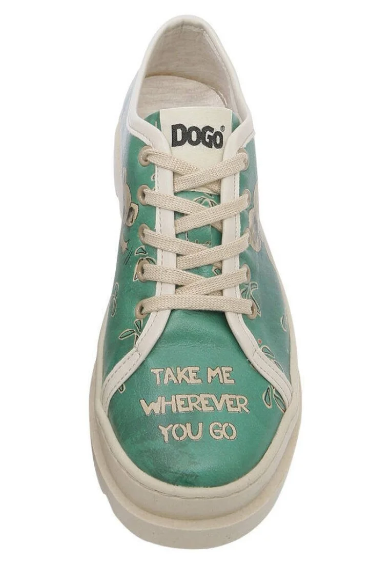 Women Vegan Leather Green Sneakers - Koala Design