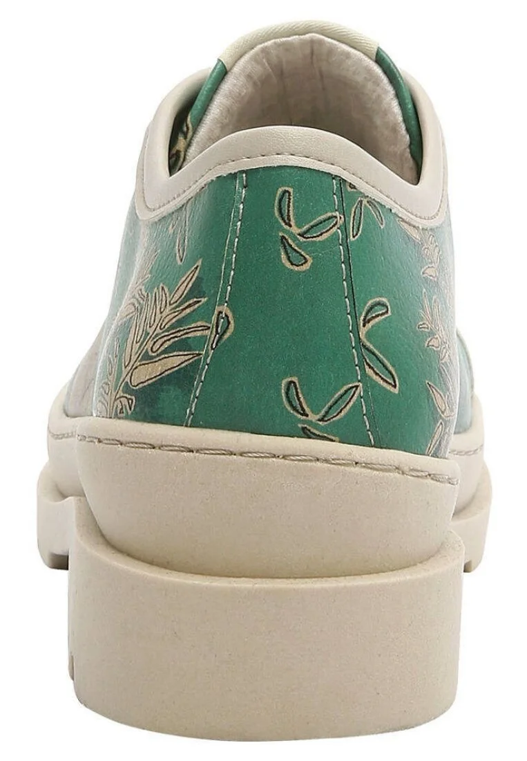 Women Vegan Leather Green Sneakers - Koala Design