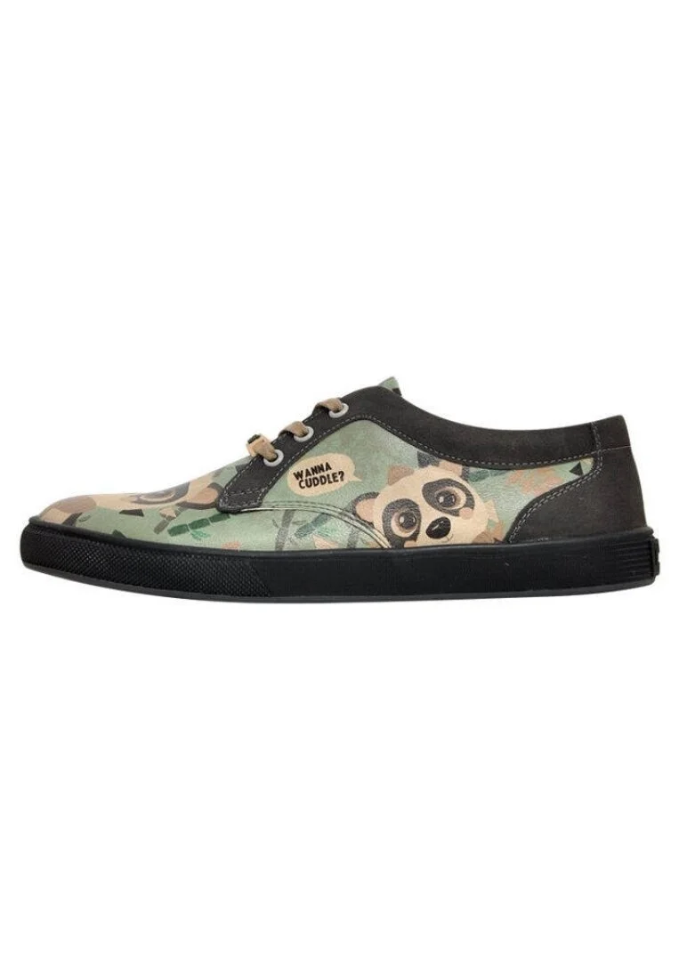 Women Vegan Leather Green Sneakers - Wanna Cuddle Design