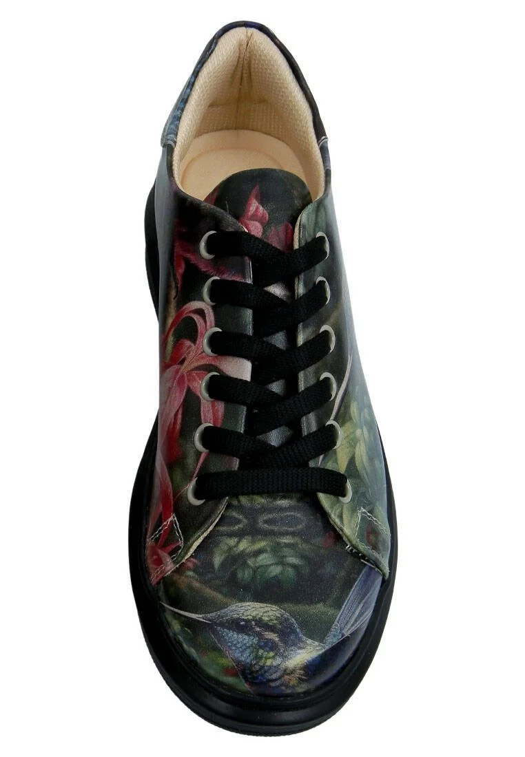 Women Vegan Leather Black Sneakers - Magnificent Design