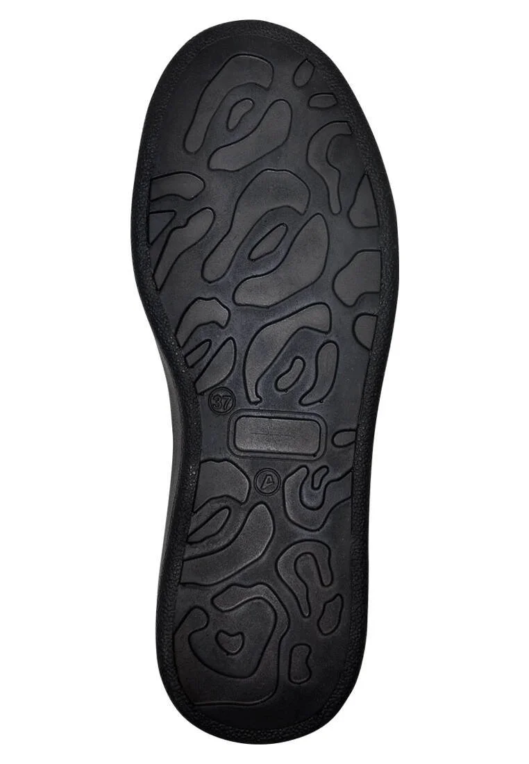 Women Vegan Leather Black Sneakers - Magnificent Design