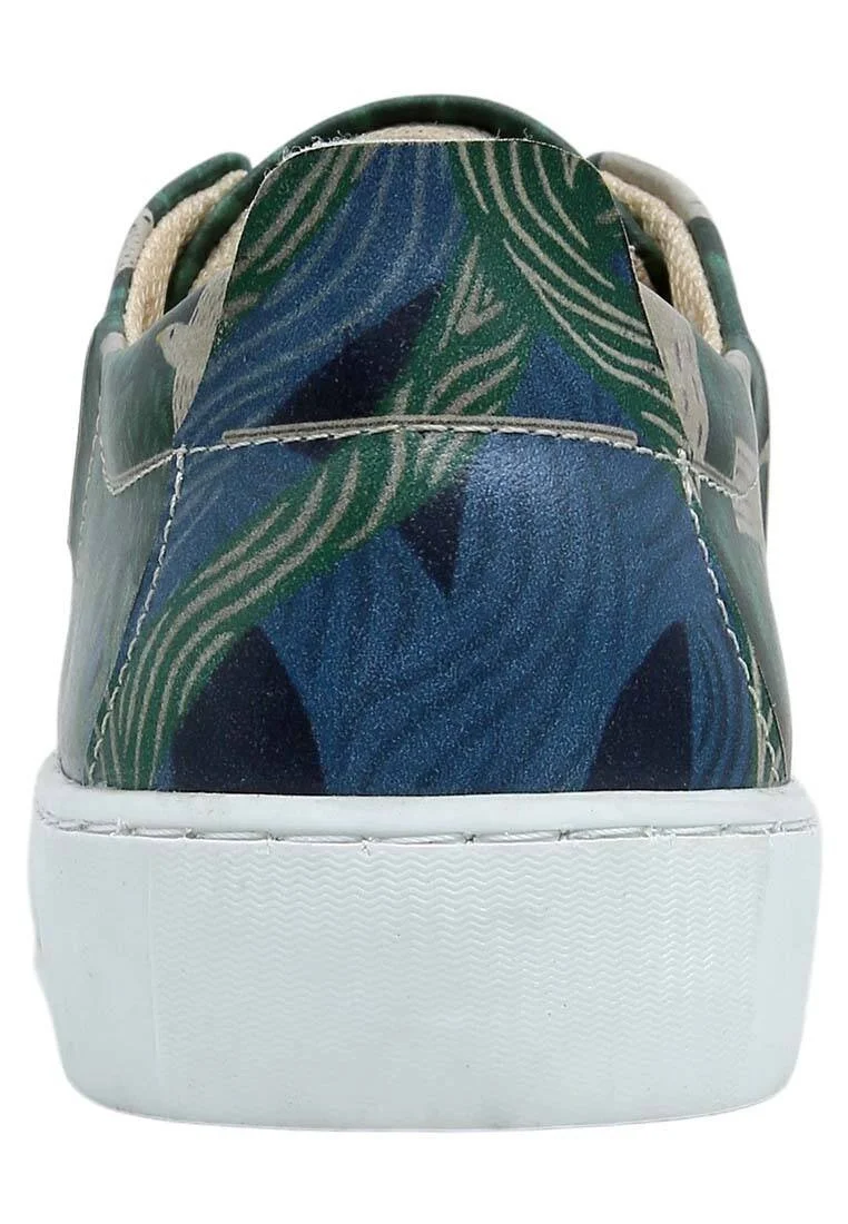 Women Vegan Leather Green Sneakers - The Forest Always Whispers Design