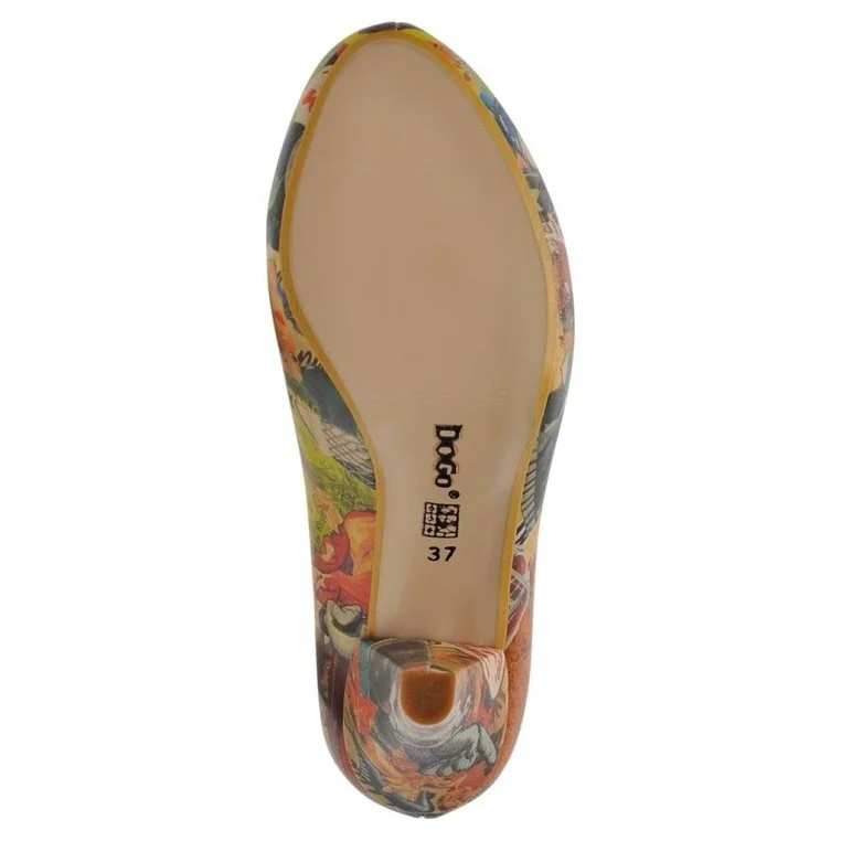 Women Vegan Leather Multicolor High Heel Boots - Collage Design