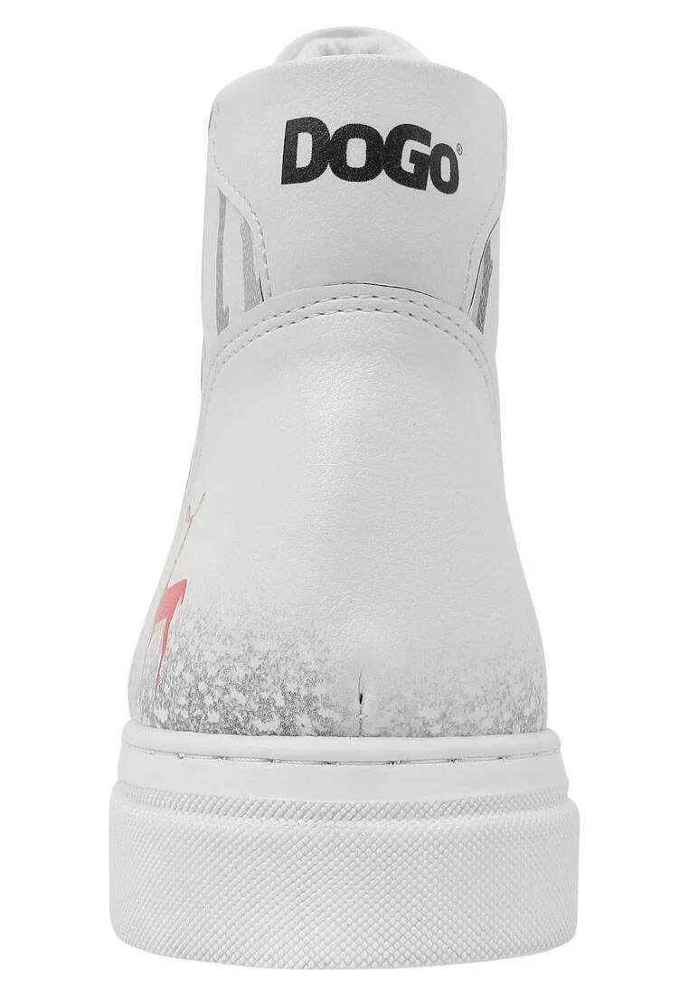 Women Vegan Leather White High Top Sneakers - You're the Color of My Life Design