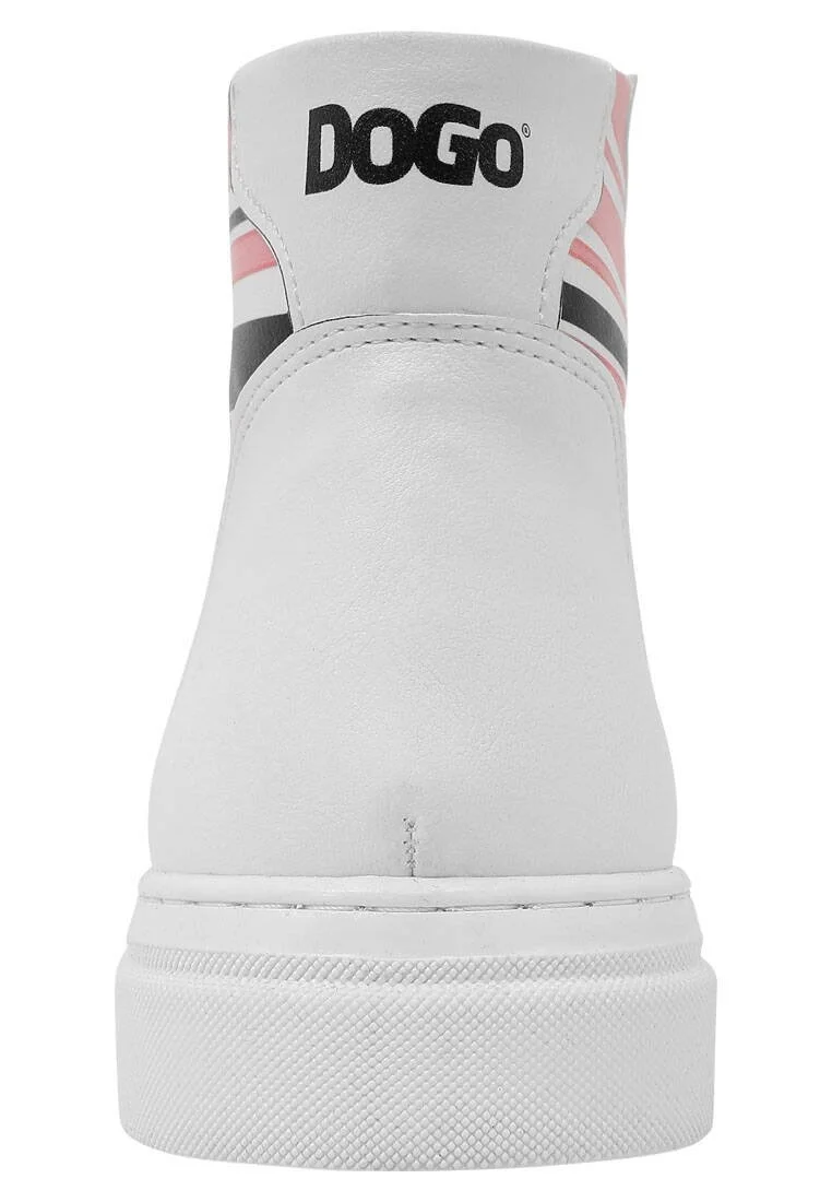 Women Vegan Leather White High Top Sneakers - Warner Bros Love is Pure Bugs Bunny Design