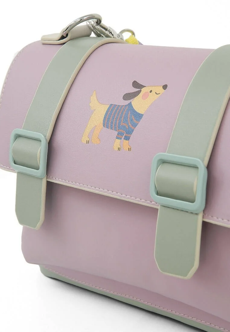 Women Vegan Leather Lilac Purse - Paw Lucky Design