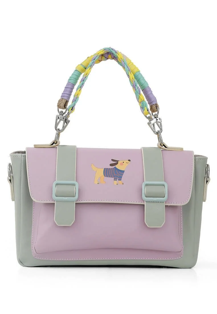 Women Vegan Leather Lilac Purse - Paw Lucky Design