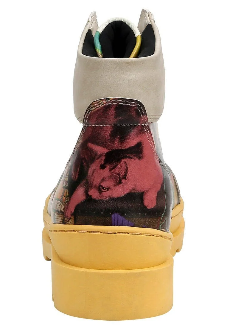Women Vegan Leather Multicolor Boots - Ancient Tales Design
