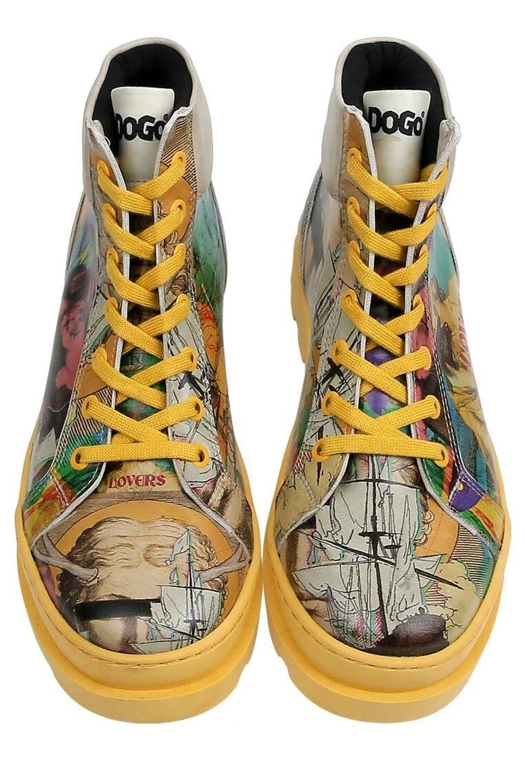 Women Vegan Leather Multicolor Boots - Ancient Tales Design