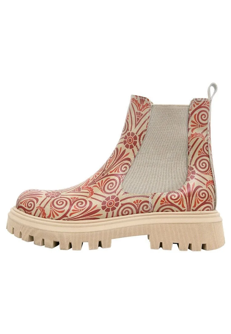 Women Vegan Leather Multicolor Long Boots - Majestic Gold Design